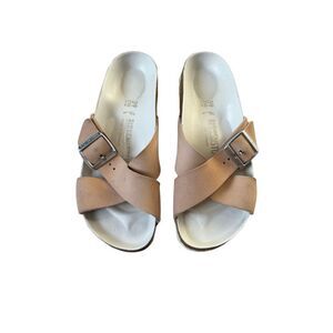 Birkenstock Siena Suede Strappy Slide Sandals Soft Tan Women EU 39 US 8 8.5